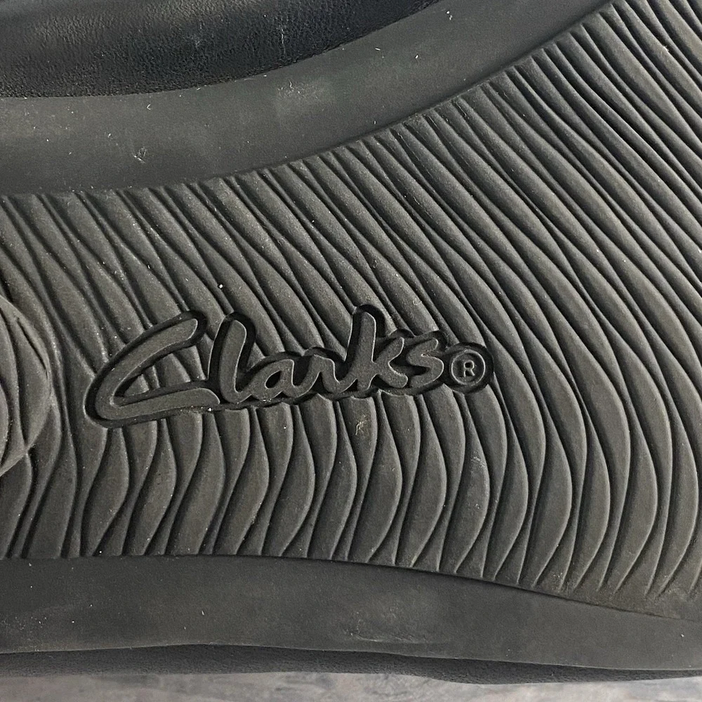 Clarks Gracelin Gemma Shoes Womens 9.5 Wide Black Leather Comfort Classic Flats